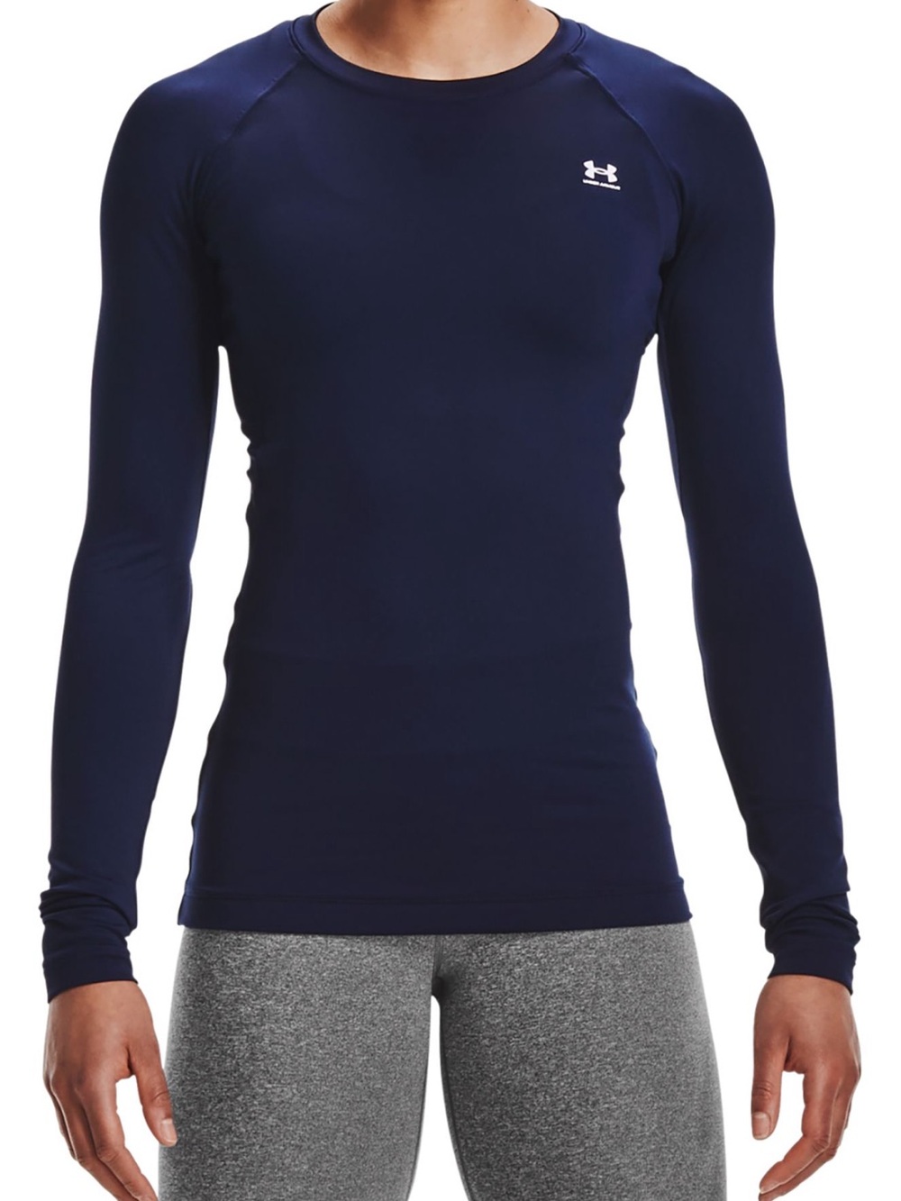 Under Armour Women's ColdGear Authentics Crew, Navy, Size Small